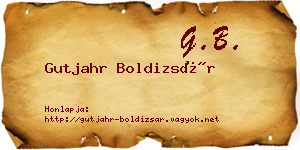 Gutjahr Boldizsár névjegykártya